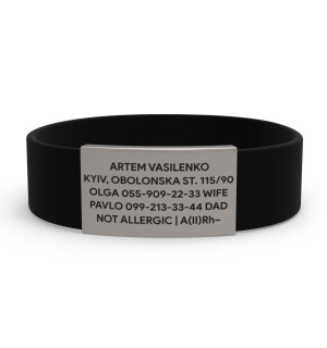 Pulsera de identificación médica