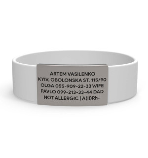 Pulsera de identificación médica