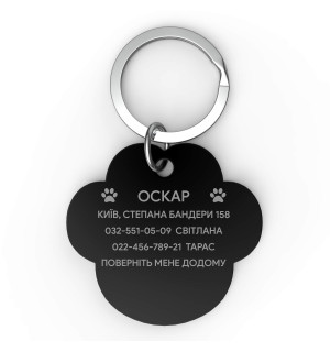 Placa de identificación grabada para perro
