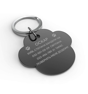 Placa de identificación grabada para perro