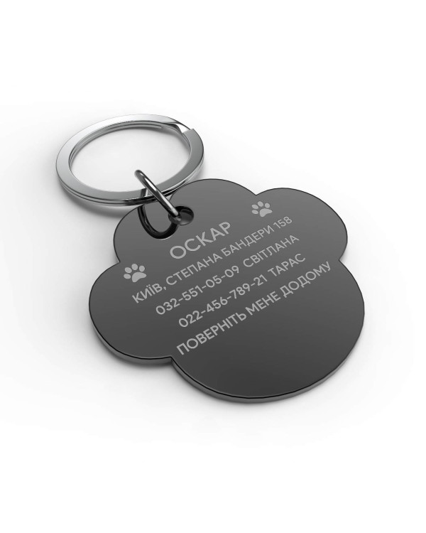 Placa de identificación grabada para perro