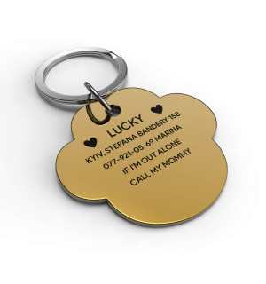 Placa de identificación grabada para perro