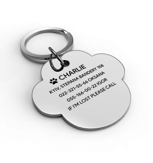 Placa de identificación grabada para perro