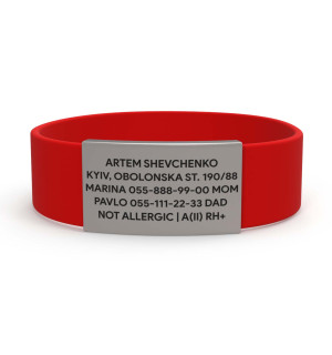 Pulsera de identificación médica