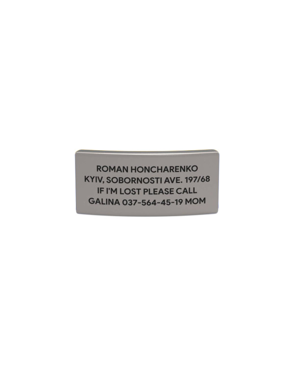 Placa frontal de identificación