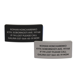 Placa frontal de identificación